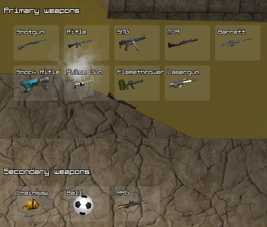 Ninja io weapon selection screen